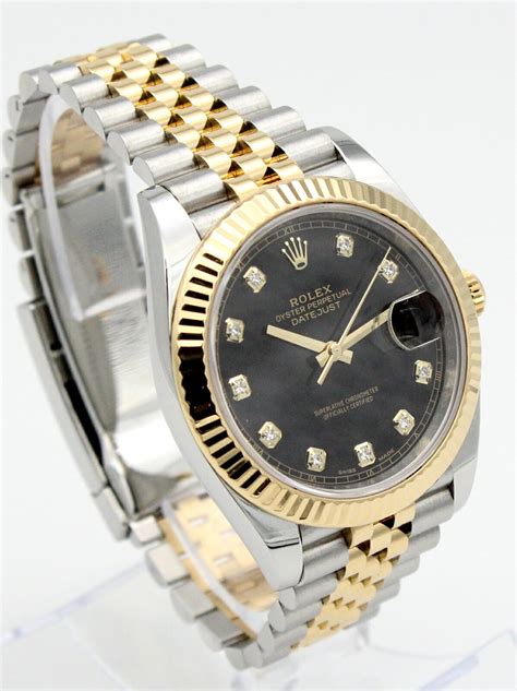 Rolex Datejust black dial diamond